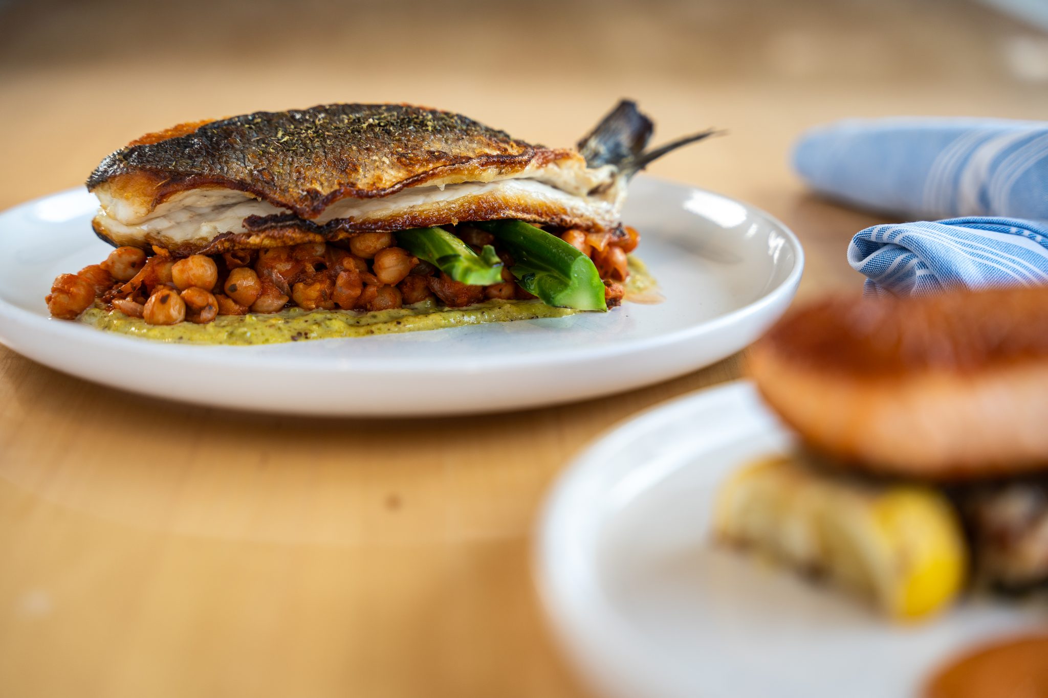 Fresh grilled branzino imported from Greece